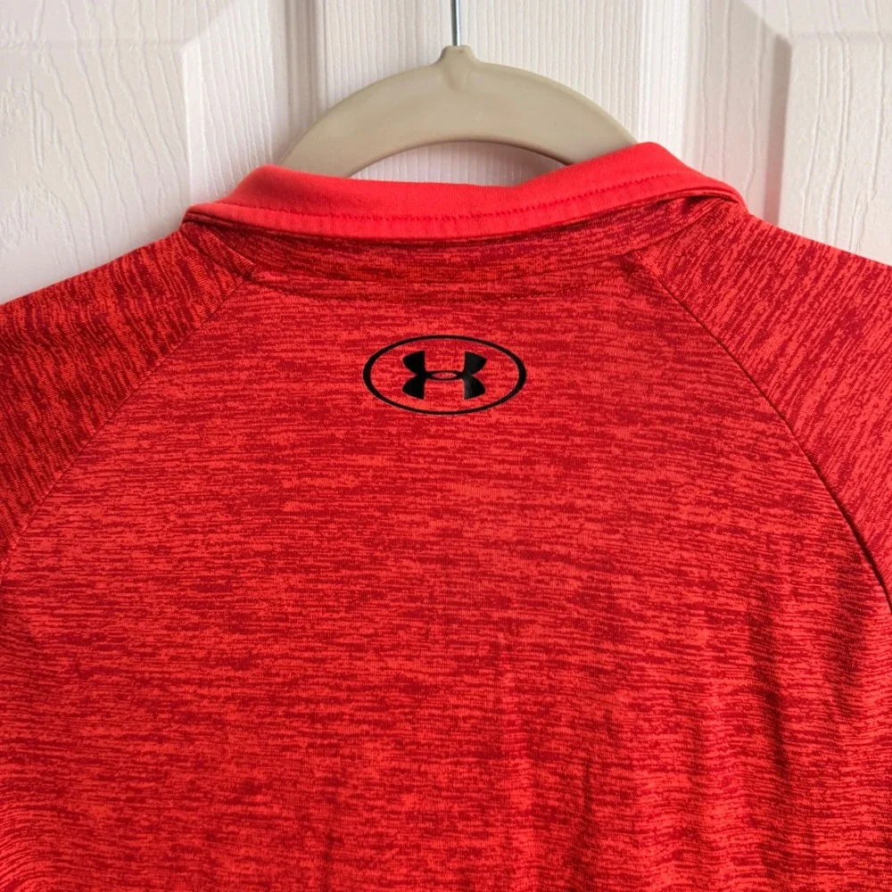 Under Armour Mens Tech 2.0 1/4 Zip HeatGear Red Heather Pullover MD